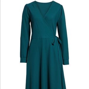 Leith Wrap Dress in teal